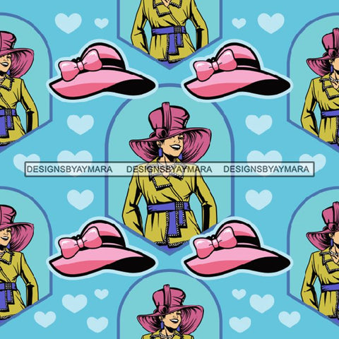 Seamless Pattern Classy Church Lady Abstract Decorative Background Vector Designs SVG Files For Cutting and More!