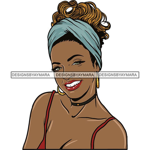 Beautiful Woman Turban Head Wrap Hairstyle SVG Files For Cutting and More!