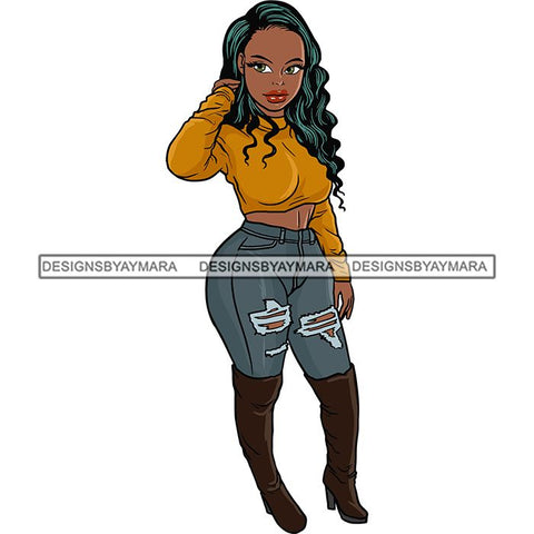 Afro Thick Thigh Big Eyes Woman Sassy Exotic Curvy Goddess .SVG Cutting Files For Silhouette and Cricut and More!