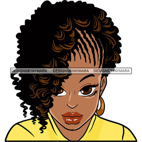 Afro Black Woman Sister-lock Hairstyle .SVG Cutting Files For Silhouette Cricut and More!