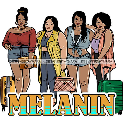 Ladies Getaway Vacation Trip Flight Travel Adventure Best Friends Journey Together Sisters Divas Melanin Girlfriends SVG Files For Cutting and More!