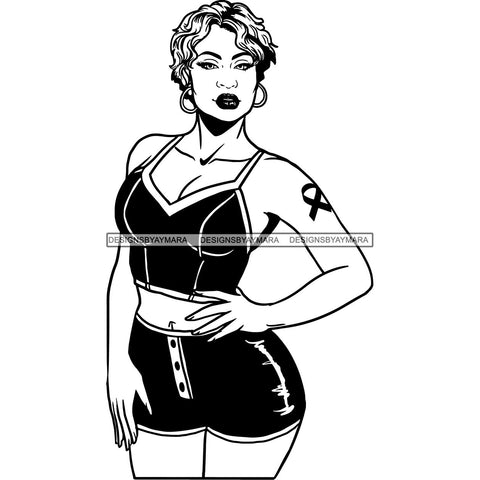 Strong Afro Woman SVG Cancer Survivor Cutting Files For Silhouette Cricut and More