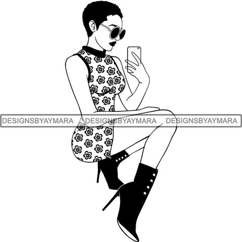 Afro Woman SVG Cut Files For Silhouette and Cricut