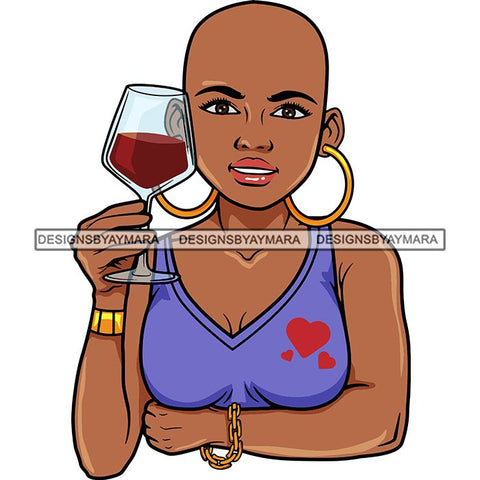 Afro Lola Drinking Wine Life Relax Chilling.SVG Cutting Files For Silhouette and Cricut and More! Unique Graphics!