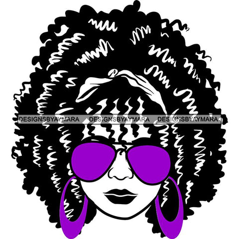 Afro Lola Boss Lady Dope Diva Glamour Wearing Glasses Accesories .SVG Cut Files