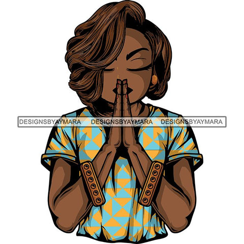 Afro Lola Praying God Lord Prayers In God We Trust .SVG Clipart Cutting Files For Silhouette and Cricut and More!