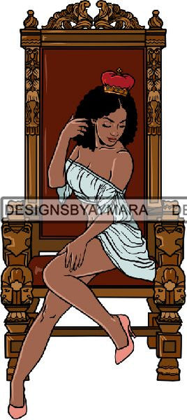 Afro Queen Goddess Melanin Nubian Glamour .PNG Print Files Not For Cutting