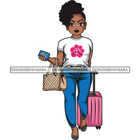 Lola Travel Vacation Getaway Black Proud Woman Traveling .SVG Cutting Files For Silhouette and Cricut and More!
