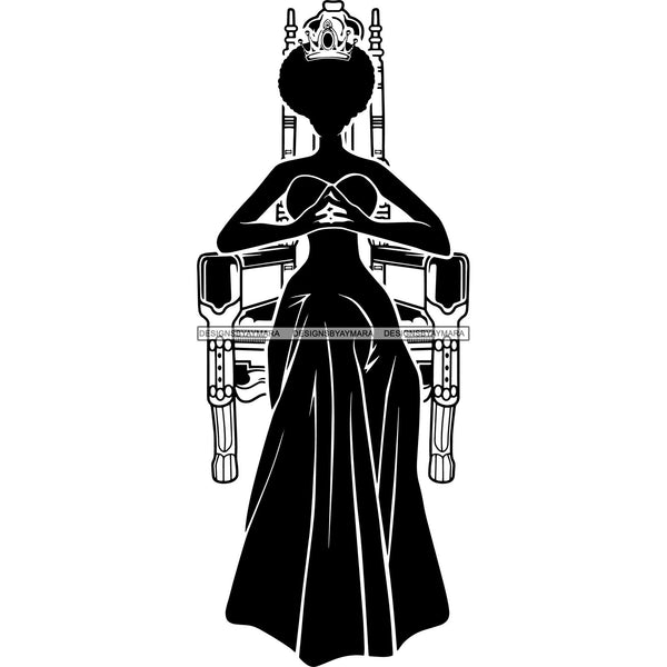 Afro Queen Silhouette SVG African Goddess Cutting Files 1
