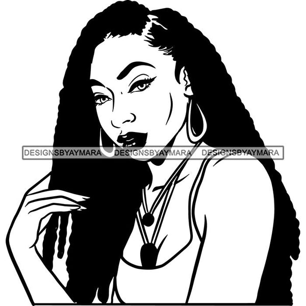 Ebony Afro Woman Nubian Melanin Brown Skin Makeup Model Glasses Accesories SVG Cut Files