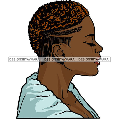 Afro Woman Short Haircut Curly Hairstyle Fashion Makeup Glamour SVG Files For Cutting and More!