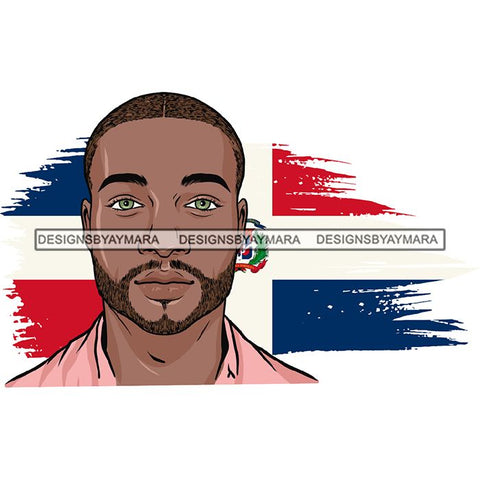 Dominican Republic Country Attractive Black Man Bearded Hipster SVG Files For Cutting
