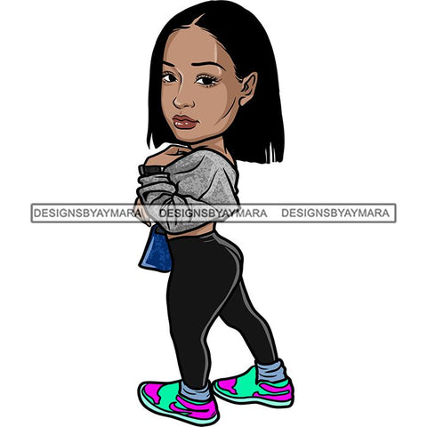 Fashion Woman Model Posing Summer Outfit Vogue Goddess Glamour Trendy Clothing Vector SVG Cutting Files