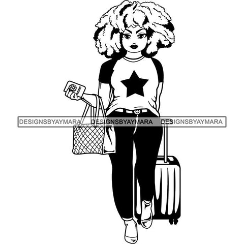 Lola Travel Vacation Getaway Black Proud Woman Traveling .SVG Cutting Files For Silhouette and Cricut and More!