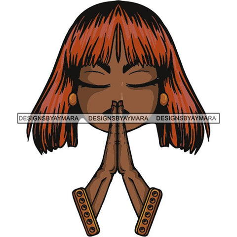 Afro Lola Praying Begging Asking God Lord Faith Strength .SVG Vector Clipart Cutting Files For Silhouette Cricut and More!