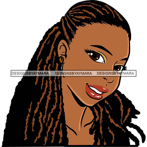 Afro Black Woman Sister-lock Hairstyle .SVG Cutting Files For Silhouette Cricut and More!