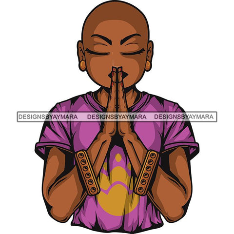 Afro Lola Praying God Lord Prayers In God We Trust .SVG Clipart Cutting Files For Silhouette and Cricut and More!