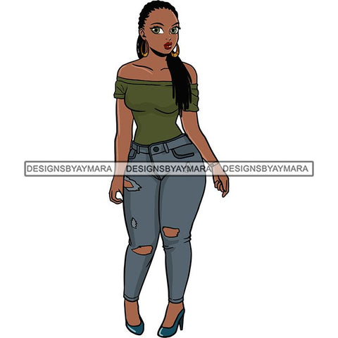 Afro Thick Thigh Big Eyes Woman Sassy Exotic Curvy Goddess .SVG Cutting Files For Silhouette and Cricut and More!