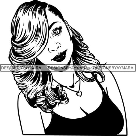 Beautiful Afro Woman Unique Designs In Black and White SVG Cutting Files For Silhouette Cricut and More