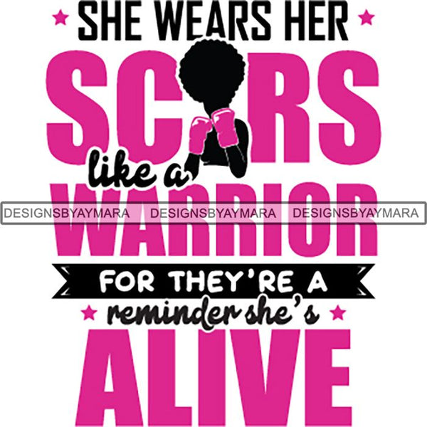 Strong Afro Woman SVG Cancer Survivor Cutting Files For Silhouette Cricut and More