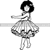 Afro Black Ballerina Baby Girl Ballet Dancer .SVG Cut Files For Silhouette and Cricut