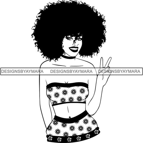 Afro Independent Successful Woman SVG Cutting Files For Silhouette Cricut and More