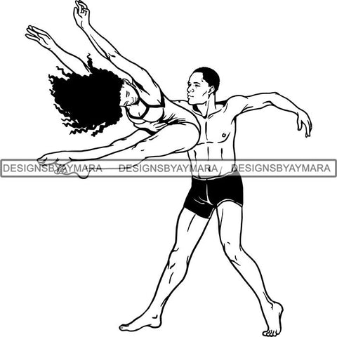 Afro Black Ballerina Woman Ballet Dancer .SVG Cut Files For Silhouette and Cricut