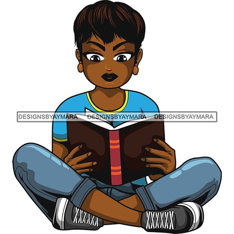 Afro Lola Reading Education Smart Woman .SVG Cutting Files For Silhouette Cricut and More!