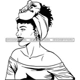 Beautiful Woman Turban Head Wrap Hairstyle SVG Files For Cutting and More!