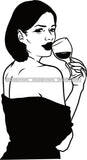 Woman Drinking Wine Relax Chilling Free Stress Feeling Fine Like a Red Wine Alcohol Drinker SVG Cutting Files For Silhouette Cricut and More!