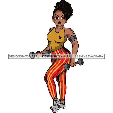 Lola Afro Beautiful Black Proud Woman Working Out .SVG Cutting Files For Silhouette and Cricut and More!