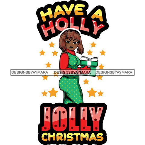 Afro Lola Winter Merry Christmas Santa Quotes .SVG Cutting Files For Silhouette and Cricut and More!