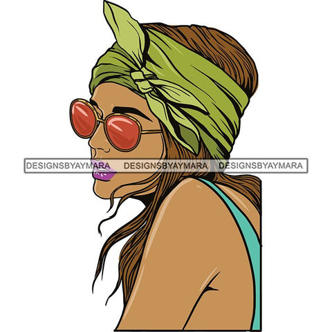 Beautiful Woman Turban Head Wrap Hairstyle SVG Files For Cutting and More!