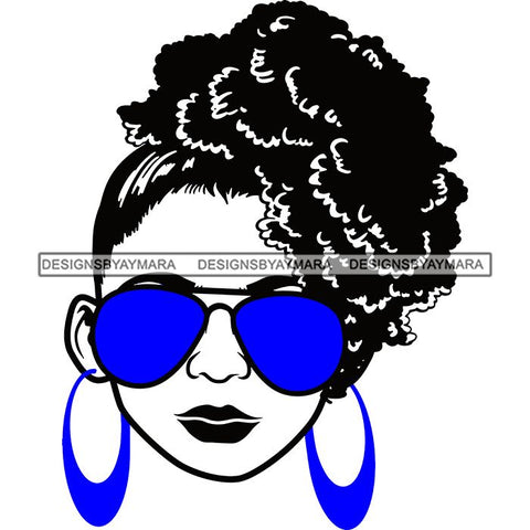 Afro Lola Boss Lady Dope Diva Glamour Wearing Glasses Accesories .SVG Cut Files