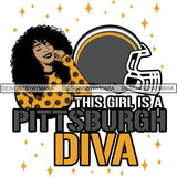Pittsburgh Diva Football Team SVG Cutting Files For Silhouette Cricut and More