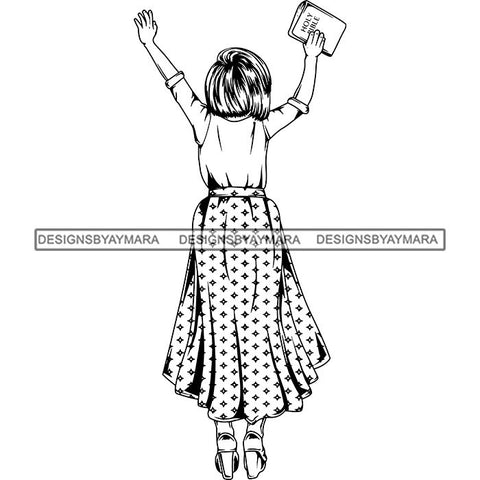 Afro Lola Praying Begging Asking God Lord Faith Strength .SVG Vector Clipart Cutting Files For Silhouette Cricut and More!