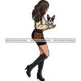 Beautiful Woman Dod Breed Chihuahua Pet Animal Best Friend Mascot Goddess SVG Cutting Files