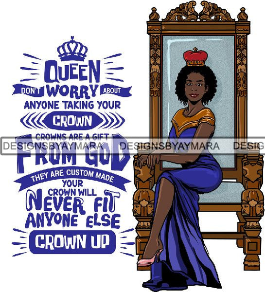 Afro Queen Goddess Melanin Nubian Glamour .PNG Print Files Not For Cutting
