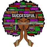 Afro Woman Praying Hair Life Quotes Strong Independent Educated Melanin SVG Cutting Files