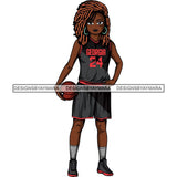 Afro Lola Basketball Player Sport Woman SVG Clipart Vector Cutting Cut Files