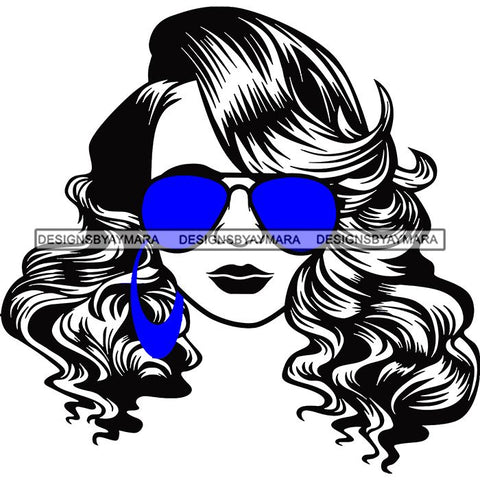 Afro Lola Boss Lady Dope Diva Glamour Wearing Glasses Accesories .SVG Cut Files