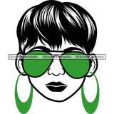 Afro Lola Boss Lady Dope Diva Glamour Wearing Glasses Accesories .SVG Cut Files