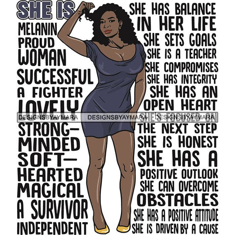 Afro Woman She's Successful Quotes SVG Files For Cutting and More!