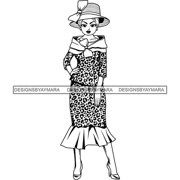 Afro Classy Lola Church Lady Glamour .SVG Clipart Vector Cutting Files For Circuit Silhouette Cricut and More!
