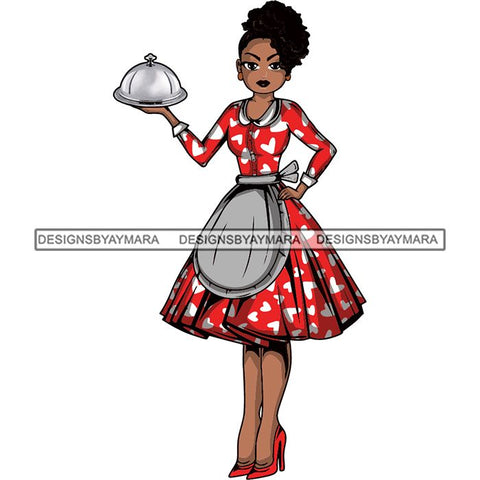 Afro Chef Lola Cooker Cooking Culinary Profession .SVG Clipart Vector Cutting Files For Circuit Silhouette Cricut and More!