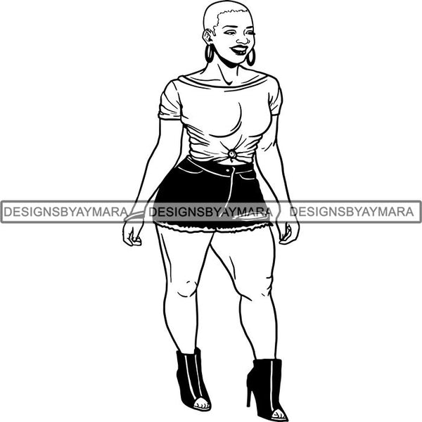 Melanin Bald Short Hairstyle Queen Goddess Nubian .SVG Cut Files For Silhouette and Cricut and Much More