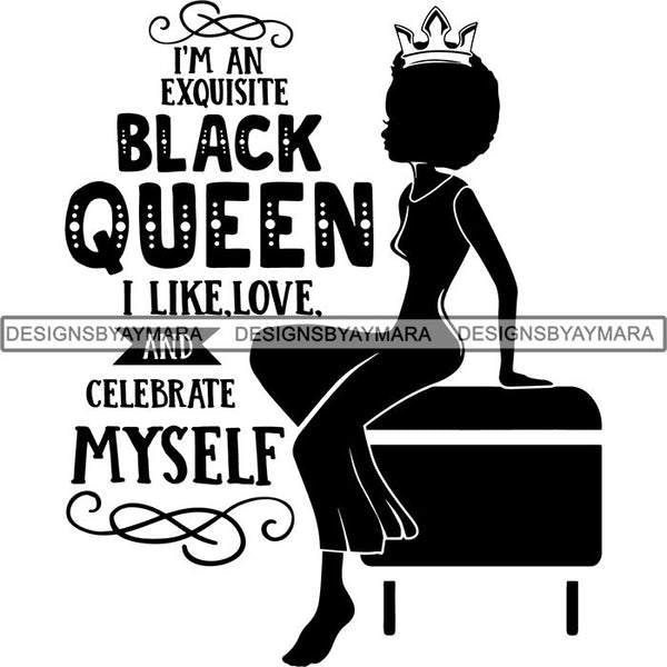 Black Queen Nubian Melanin Quotes .SVG Files For Silhouette and Cricut