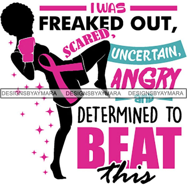 Strong Afro Woman SVG Cancer Survivor Cutting Files For Silhouette Cricut and More