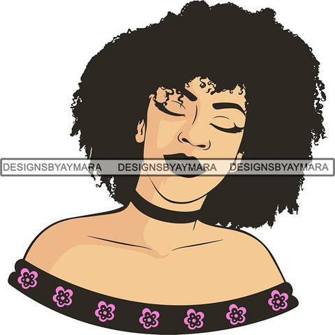 Afro Latin Woman SVG Curly Hairstyle Cutting Files For Silhouette Cricut and More