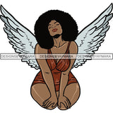 Afro Angel Black Woman SVG Cutting Files For Silhouette Cricut and More